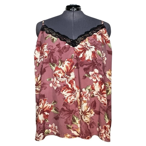 torrid Tops - Torrid Soft Pink Chablis Lace Trim Cami (Size 3)